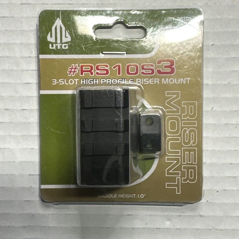 UTG 1" High Picatinny / Weaver Compact Rail Riser 3 Slot MNT-RS10S3 NEW